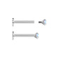 Tilum 14g-12g Internally Threaded Square Prong-Set 3mm Round Opal Top - Price Per 1