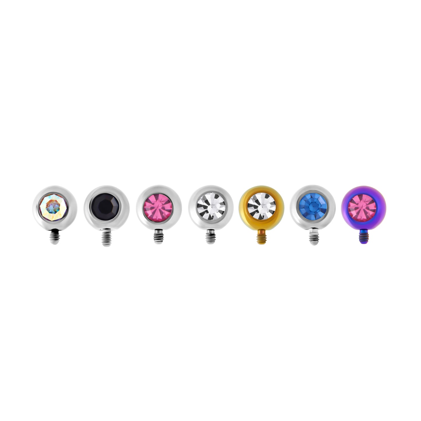 Tilum 14g-12g Internally Threaded 90° Swarovski Jeweled Titanium Ball – 5mm – Price Per 1