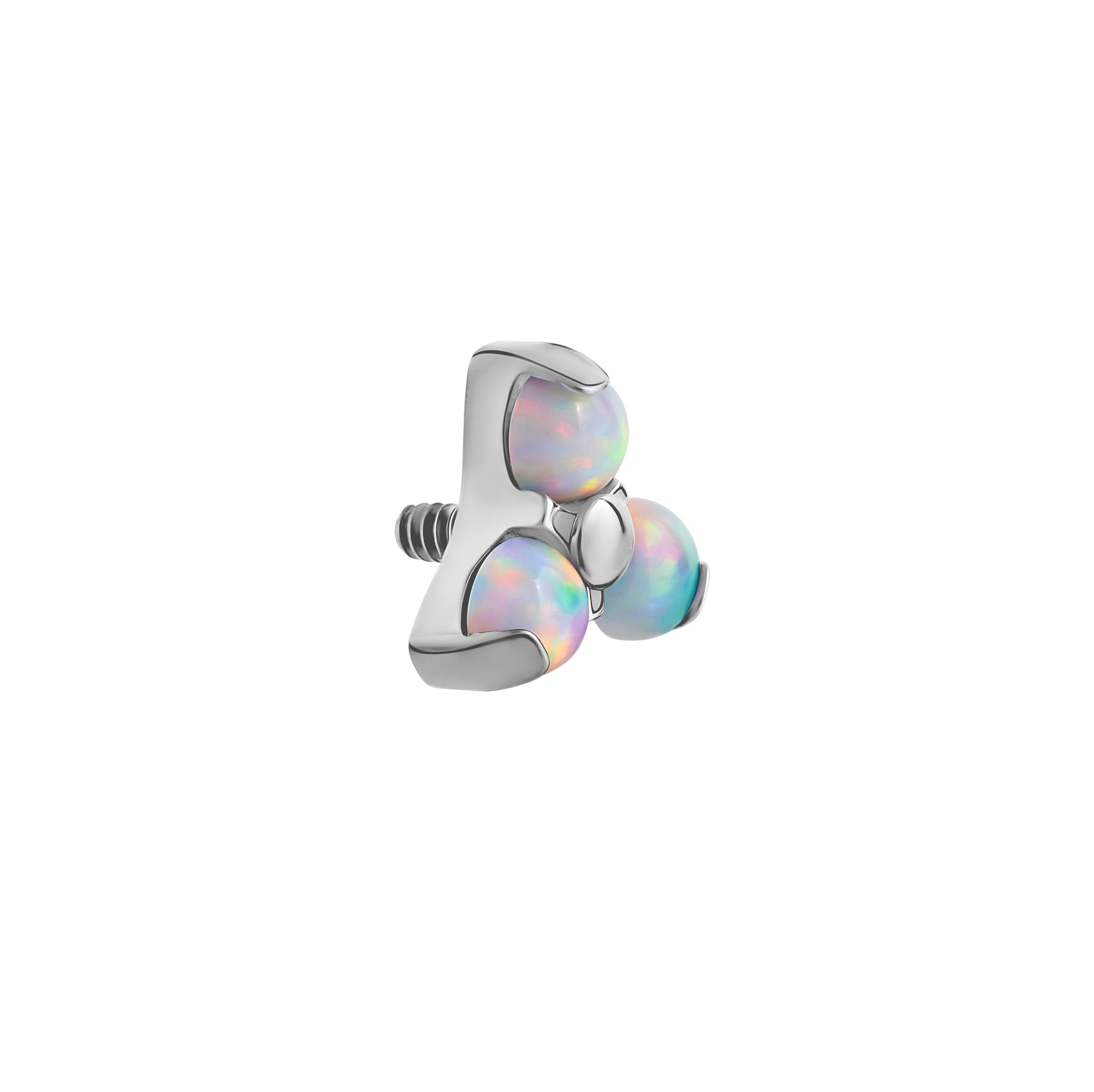 Tilum 14g-12g Internally Threaded Micron Bead Row Opal Titanium Top - Price Per 1