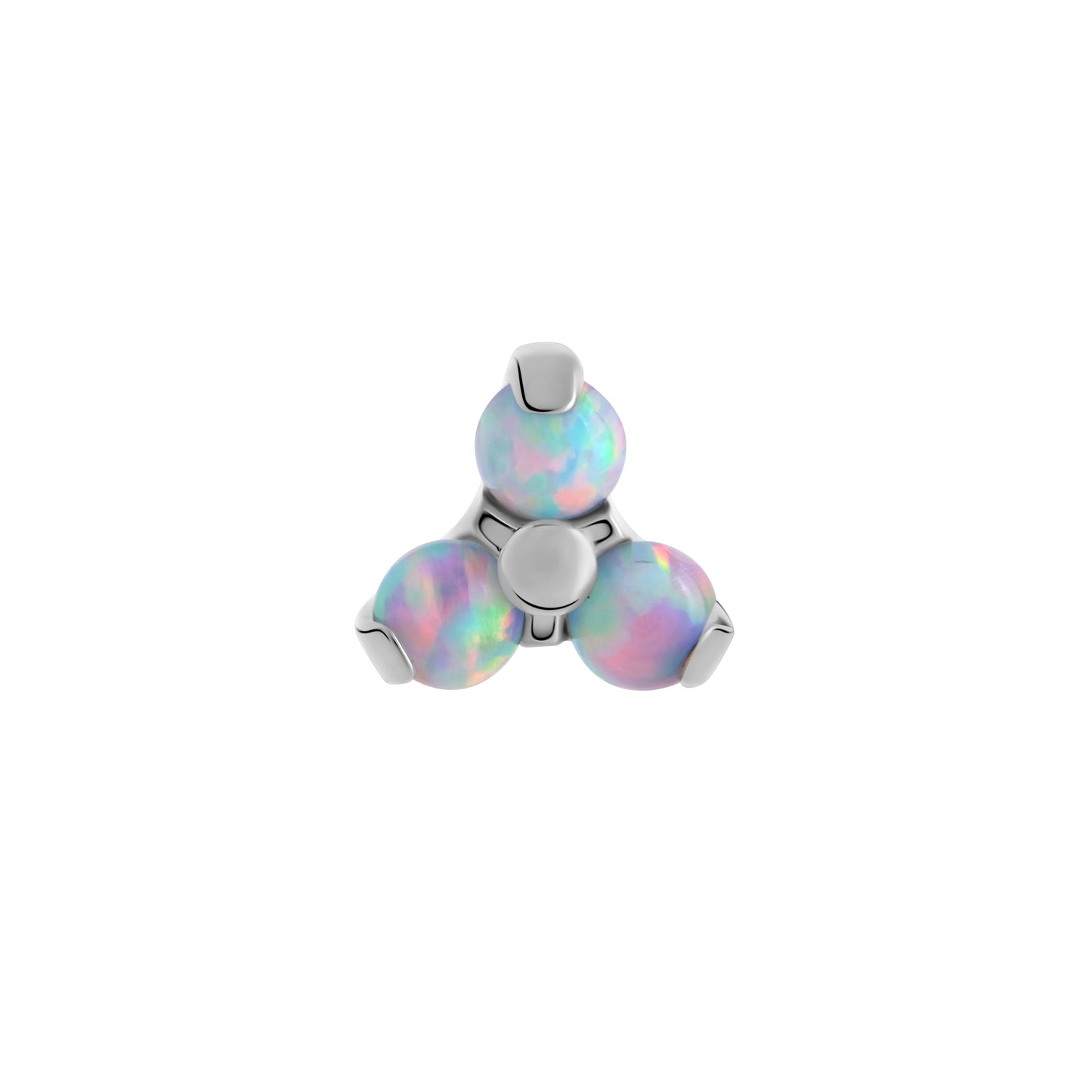 Tilum 14g-12g Internally Threaded Micron Bead Row Opal Titanium Top - Price Per 1