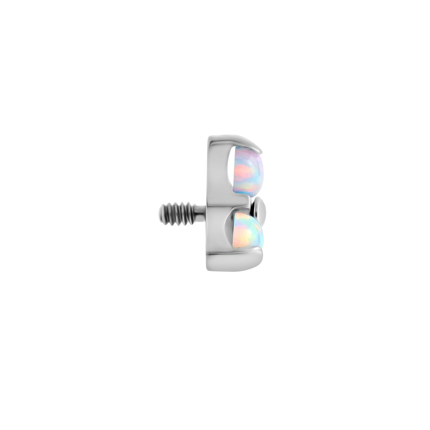 Tilum 14g-12g Internally Threaded Micron Bead Row Opal Titanium Top - Price Per 1