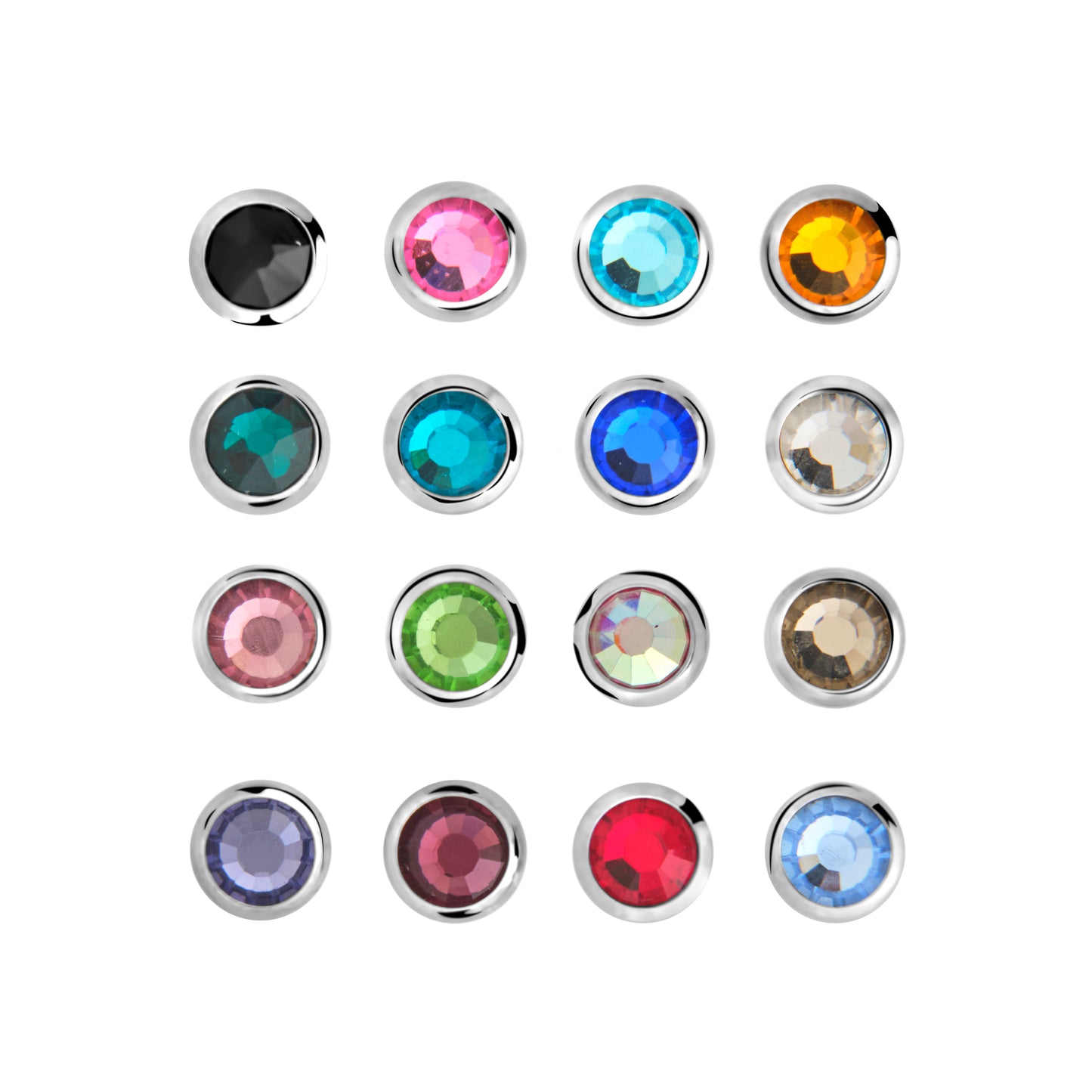 Tilum 18g-16g Internally Threaded Titanium Jeweled Half Ball Top - Price Per 1