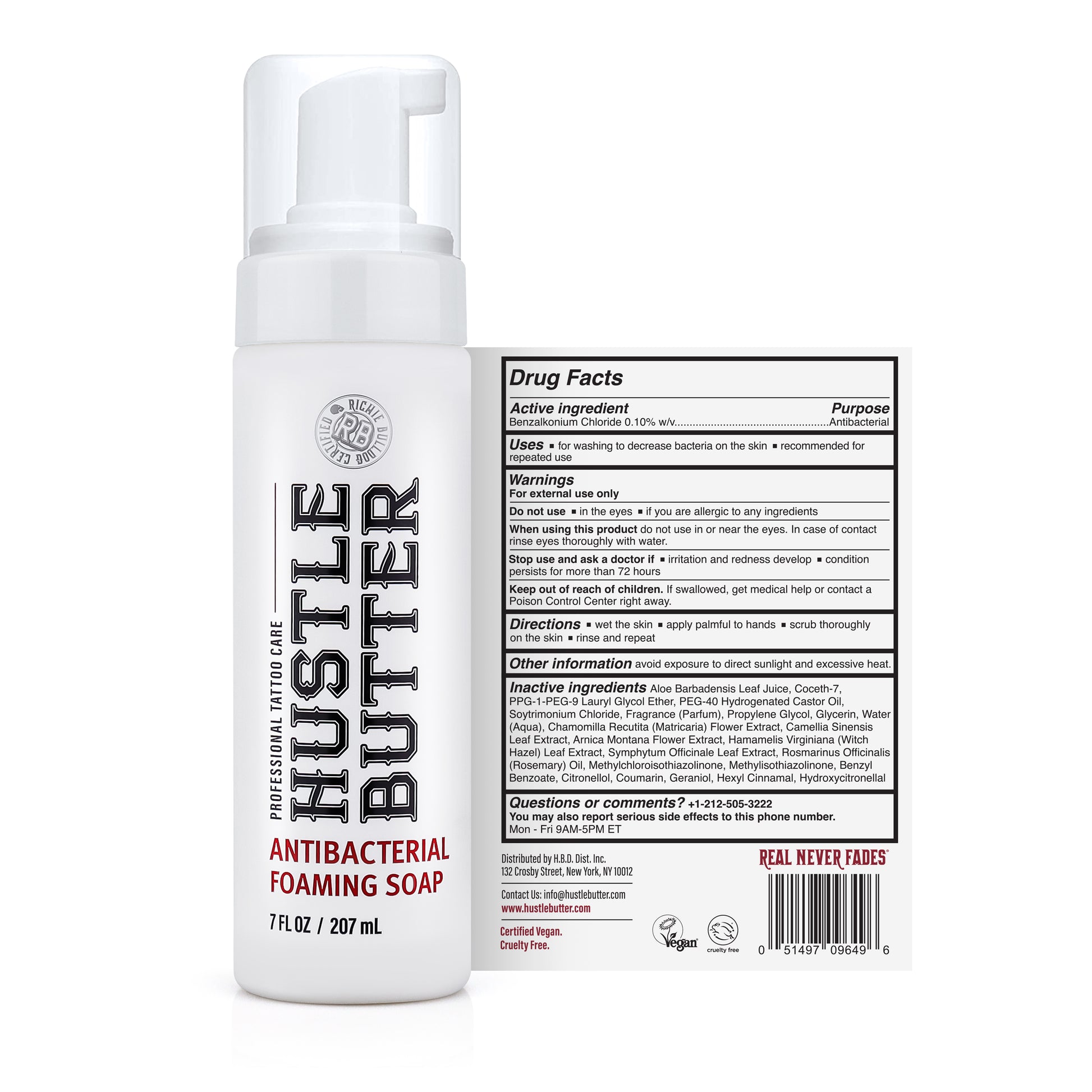 Hustle Bubbles Deluxe Foamer Antimicrobial Soap — 7oz — Single or Case of 12