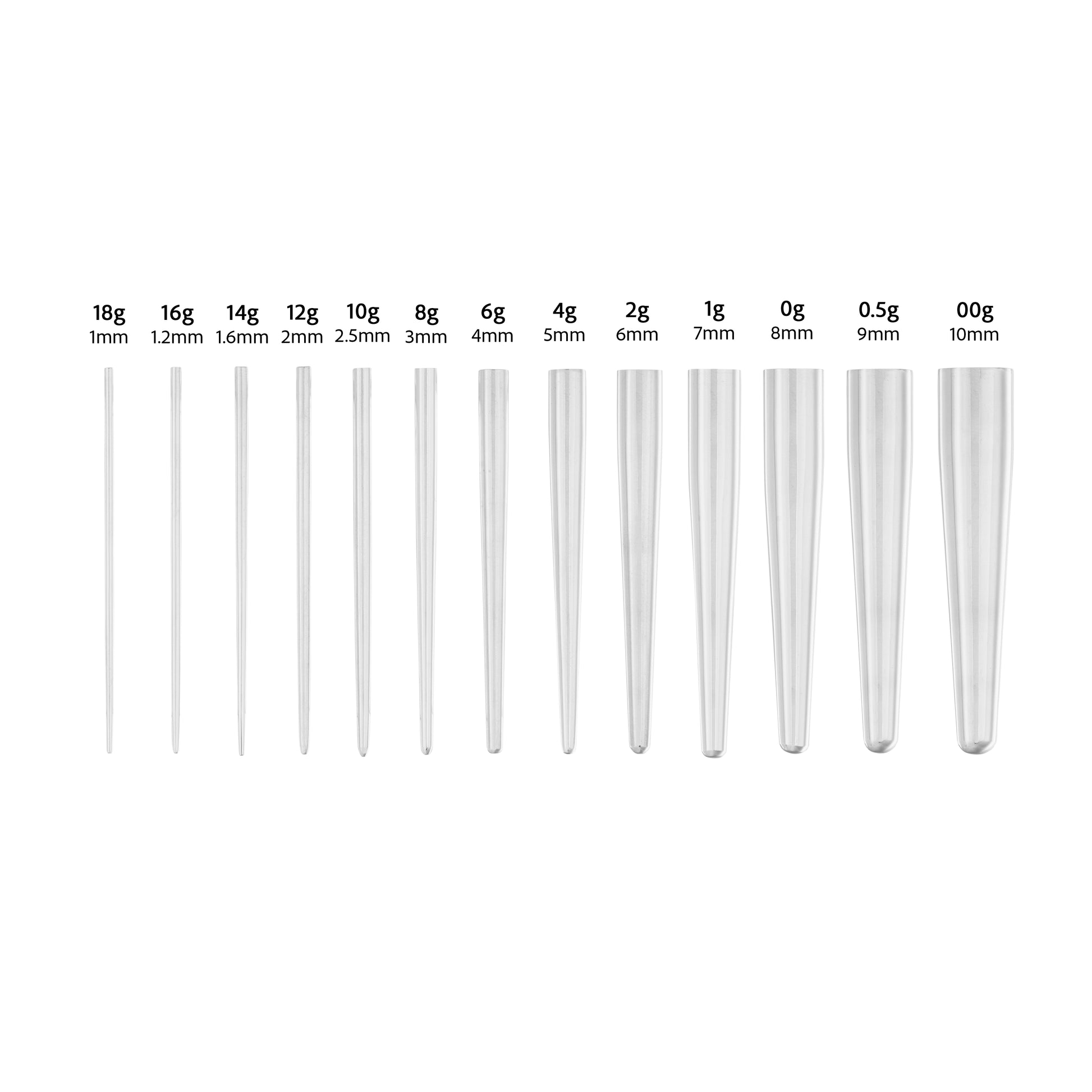 Arrow Style Body Piercing Taper Set — 18g–00g — Price Per Set