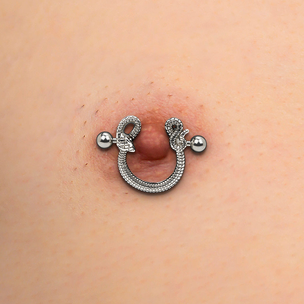 COCHARM 2pcs Cute Snake Nipple Shield 14g Stainless Steel Nipple Barbell  for Women 14mm Octopus Nipple Piercing 14 Gauge Nipple Jewelry