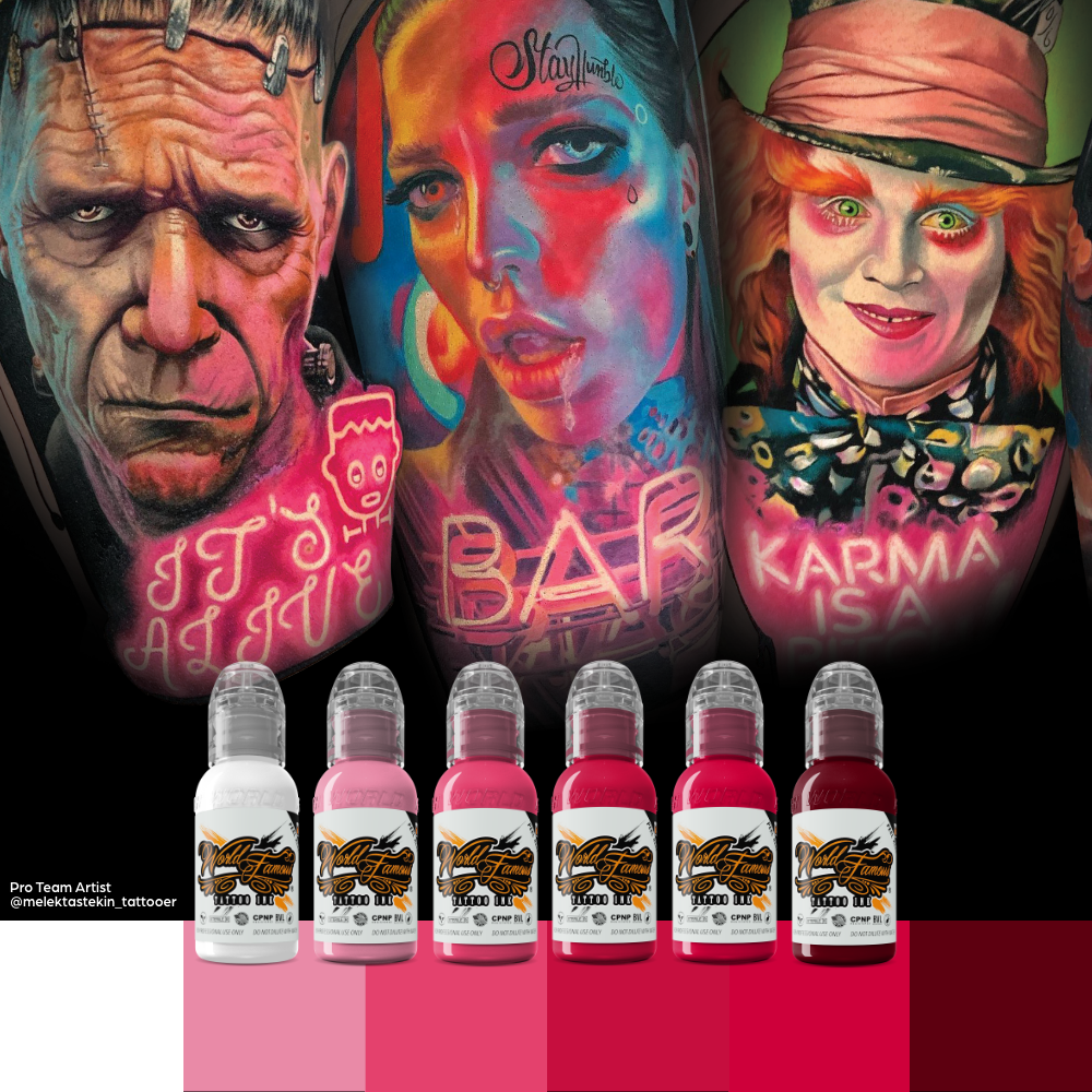 Melek Tastekin Pink Neon Effect Series — World Famous Tattoo Ink — 1oz