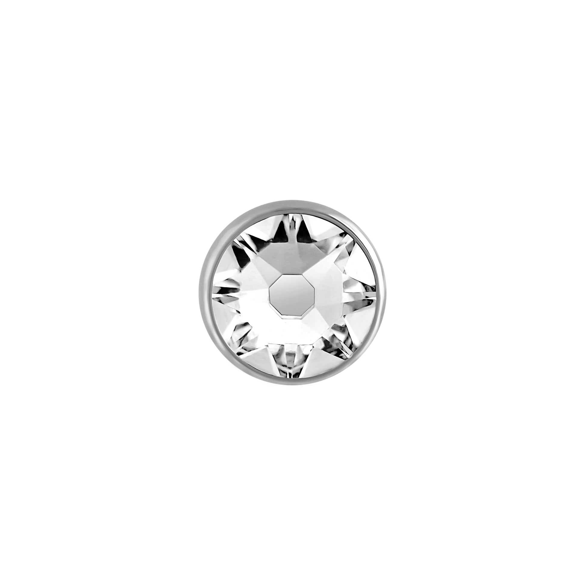 Tilum 16g Internal 0.8mm Threading Titanium Swarovski Flat Gem Top - Price Per 1