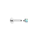 Tilum 14g-12g Internally Threaded Square Prong-Set 3mm Round Opal Top - Price Per 1