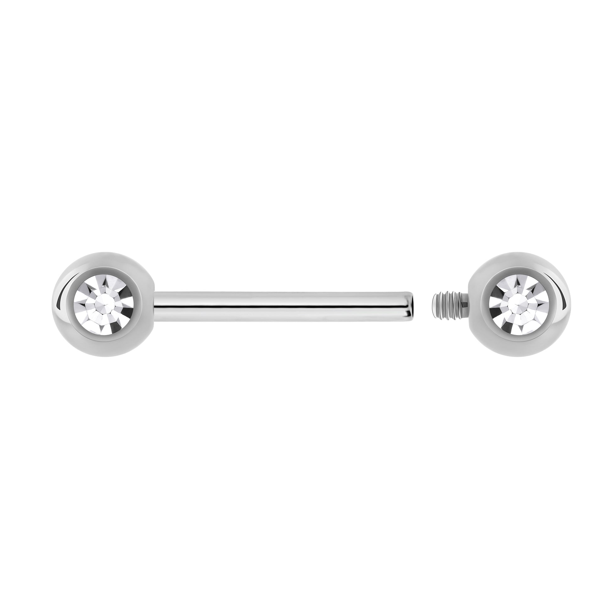 Tilum 14g–12g Internally Threaded 90° Swarovski Jeweled Titanium Ball — 4mm — Price Per 1