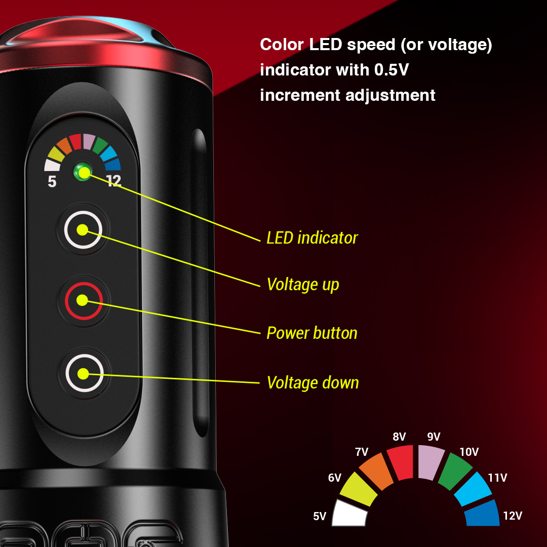 FK Irons One Tattoo Machine with Drop in Battery — Pick Stroke and Color