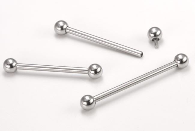 Tilum 18g Internal 0.8mm Threading Titanium Straight Barbell - Price Per 1