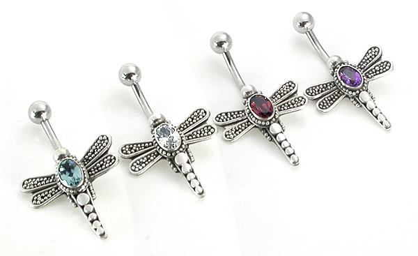 Surgical Steel Dragonfly Diamante Belly Bar - Lovisa