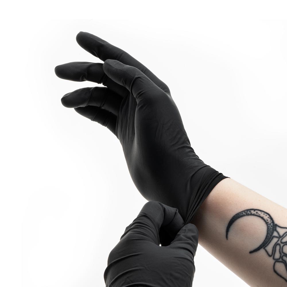 Extra Strong Thick Diamond Grip Nitrile Gloves Orange Black Mechanic Tattoo  8mil | eBay
