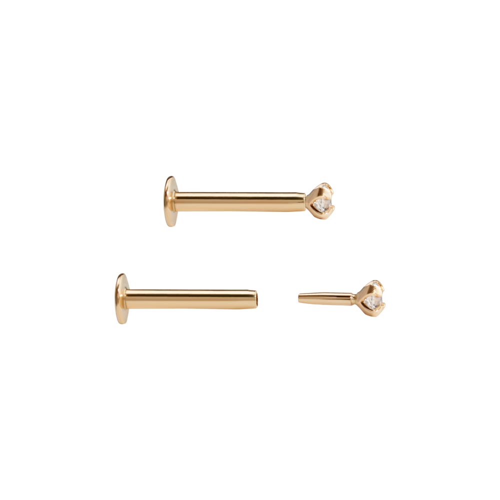 14K Solid Yellow, Rose, White Gold Fish Piercing, Body Jewelry, outlet 25g Threadless pin, 14g or 16g Threaded pins