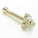 Tilum 14kt Yellow Gold Trinity Nose Bone 20g