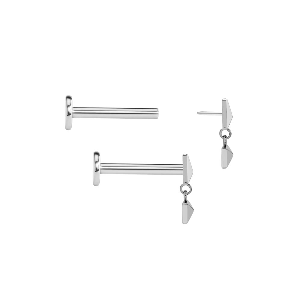 Tilum Simplicity Dangling Stud Titanium Threadless End — Price Per 1