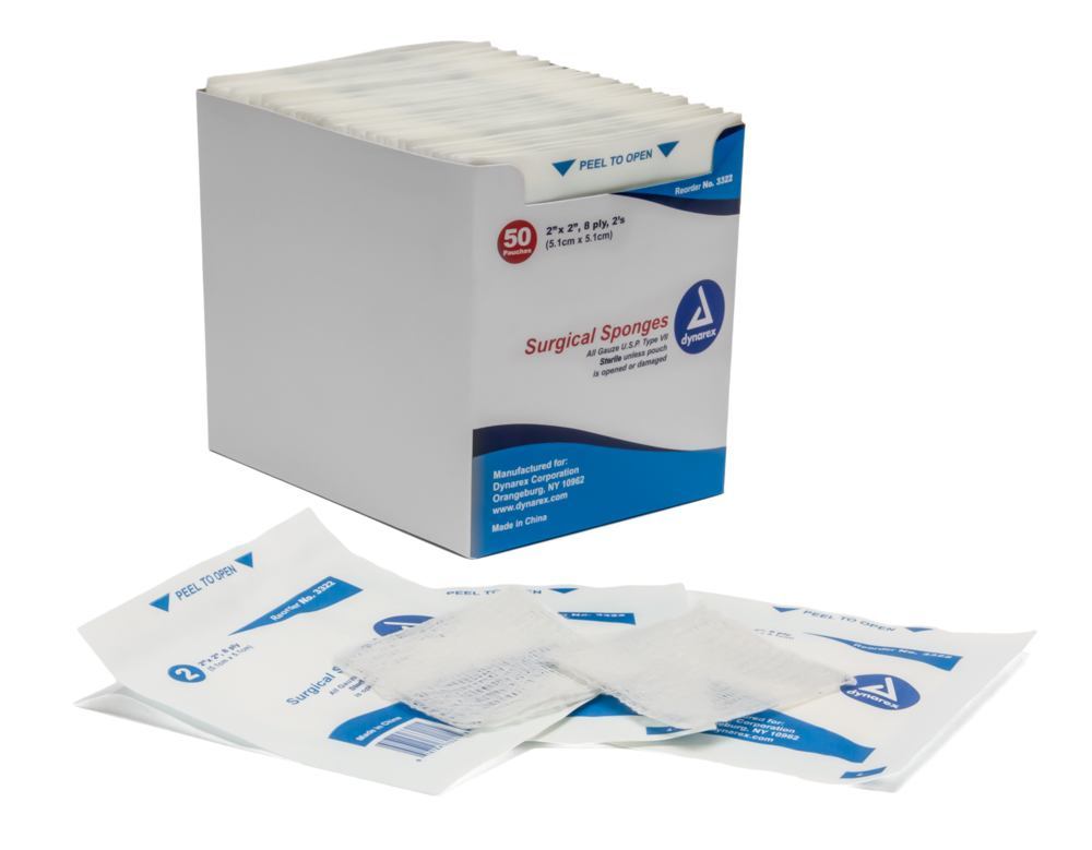 Dynarex 8 ply 2's Sterile Gauze, 2