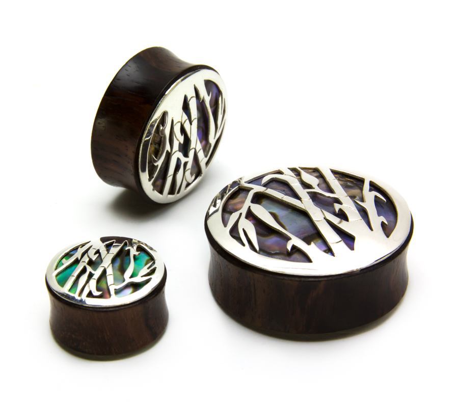 Bamboo Negative Space Art Plugs - 12mm-34mm - Price Per 2