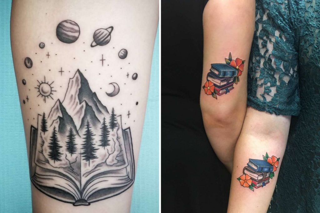 23 Awesome Tattoo Ideas for Book Lovers - StayGlam | Book tattoo, Literary  tattoos, Tattoos for lovers